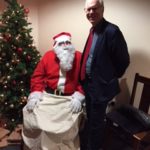 Nic Dakin our local MP says hi to Santa at Scunthorpe Baptist Church...